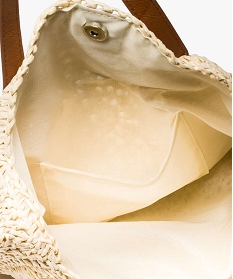 sac femme forme ronde en raphia et pompons colores beige7958501_3