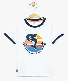 tee-shirt bebe garcon avec motif dauphin sur lavant blanc7966801_1