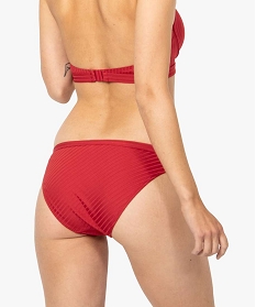 bas de maillot de bain femme en matiere texturee effet strie rouge7967301_2