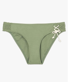 bas de maillot de bain femme a smocks et lacets sur les hanches vert bas de maillots de bain7972801_4