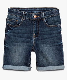 bermuda garcon en jean recycle avec revers cousus bleu7984901_1