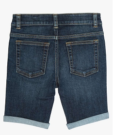 bermuda garcon en jean recycle avec revers cousus bleu7984901_3