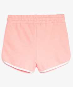 short fille en coton avec biais contrastants et taille elastiquee rose shorts7988301_2