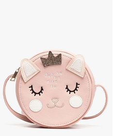 GEMO Sac à main fille zippé format rond avec faces interchangeables Rose