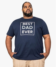 tee-shirt homme avec inscription best dad ever bleu8236501_1