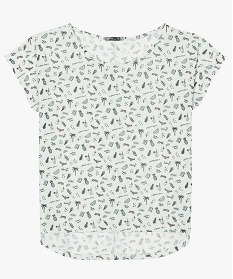 tee-shirt femme loose imprime a manches courtes chauve-souris vert8322801_4