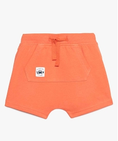 short bebe garcon uni avec large poche sur lavant orange8566501_1