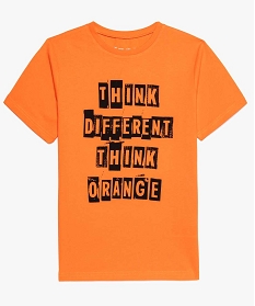 tee-shirt garcon avec large inscription sur lavant orange tee-shirts8580101_2