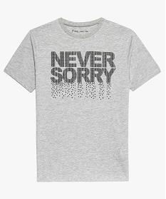 tee-shirt garcon avec inscription never sorry gris tee-shirts8580301_2