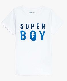 tee-shirt garcon avec inscription super boy blanc8651201_1