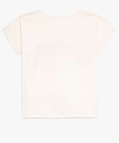 tee-shirt fille avec inscription fantaisie sur lavant et bas noue beige tee-shirts8653101_2