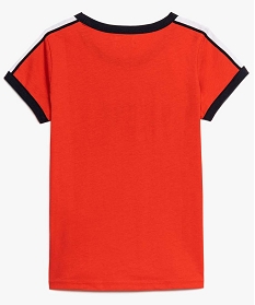 tee-shirt fille avec inscription et finitions biais contrastantes rouge tee-shirts8683301_2