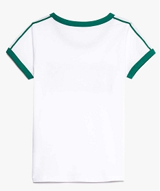 tee-shirt fille avec inscription et finitions biais contrastantes blanc tee-shirts8683401_2