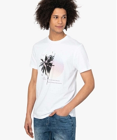tee-shirt homme avec motif palmier sur lavant blanc tee-shirts8691401_1