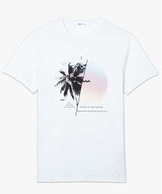 tee-shirt homme avec motif palmier sur lavant blanc tee-shirts8691401_4