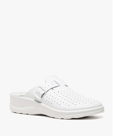 sabots confort femme avec dessus perfore blanc standard mules et sabots8697701_2