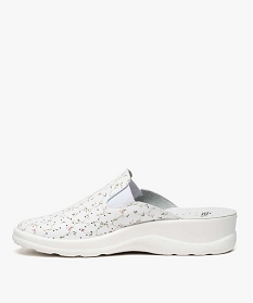 sabots femme confort a talon compense imprimes fleurs blanc standard mules et sabots8697901_3
