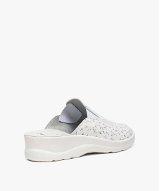 sabots femme confort a talon compense imprimes fleurs blanc standard mules et sabots8697901_4