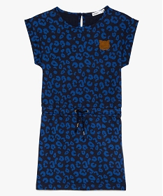 robe fille a manches courtes avec motifs leopard bleu8698401_1