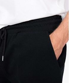 bermuda homme uni en coton pique noir shorts et bermudas8698601_2