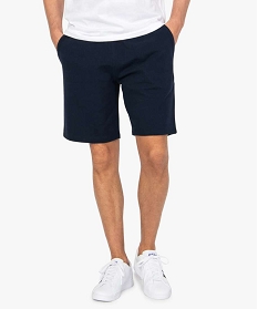 bermuda homme uni en coton pique bleu shorts et bermudas8698701_1