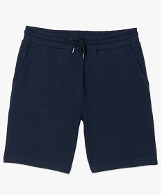 bermuda homme uni en coton pique bleu shorts et bermudas8698701_4