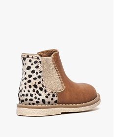 bottines bebe fille a zip et elastique motif leopard orange bottes et chaussures montantes8712801_4