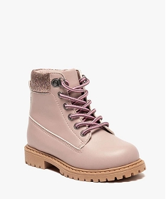 bottines bebe fille zippees a col rembourre - les supaires rose bottes et chaussures montantes8712901_2