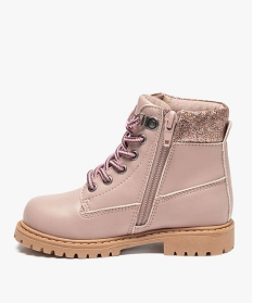 bottines bebe fille zippees a col rembourre - les supaires rose bottes et chaussures montantes8712901_3