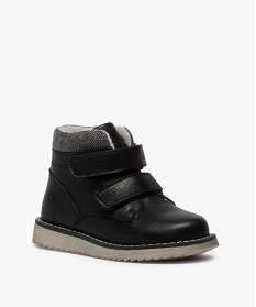 bottines bebe garcon a scratch et col rembourre noir bottes et chaussures montantes8713201_2