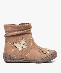 boots bebe fille avec motifs papillons pailletes brun bottes et chaussures montantes8713801_1
