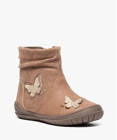 boots bebe fille avec motifs papillons pailletes brun8713801_2