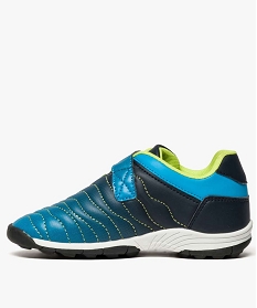 chaussures de foot garcon multicolores avec fermeture scratch du 24 au 30 bleu baskets8715301_3
