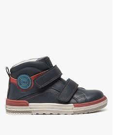 GEMO Baskets garçon semi-montantes bicolores à scratchs Bleu