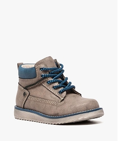 boots garcon bicolores avec double fermeture lacets et zip gris8719701_2