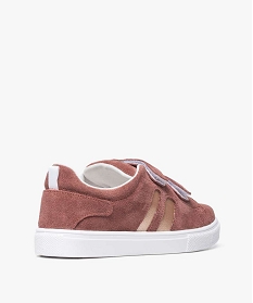 baskets fille en cuir velours bicolores a scratch rose8725301_4