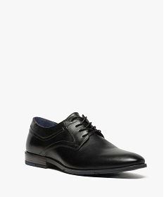 derbies homme dessus et doublure cuir avec details perfores sur les cotes noir8730301_2