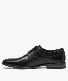 derbies homme dessus et doublure cuir avec details perfores sur les cotes noir8730301_3