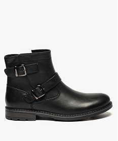 boots homme a boucles decoratives et doublure chaude noir bottes et boots8737901_1