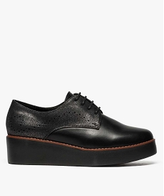 derbies femme vernies bicolores semelle plateforme noir8741101_1