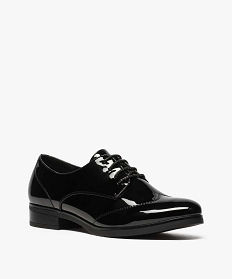 derbies femme vernis avec lacets pailletes noir8741501_2