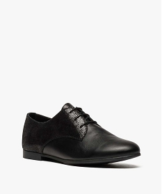 derbies femme dessus cuir mat et paillete noir8742601_2