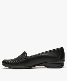 mocassins confort femme dessus cuir souple noir mocassins8749101_3