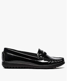 GEMO Mocassins confort vernis et extra souples femme noir vif