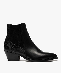 boots femme dessus cuir avec bout pointu noir bottines et boots8761501_1