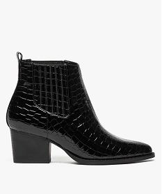chelseas boots femme aspect croco avec bout pointu noir8762901_1