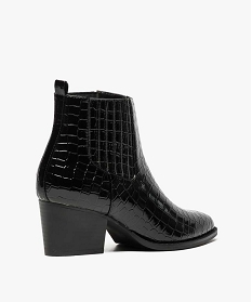 chelseas boots femme aspect croco avec bout pointu noir8762901_4