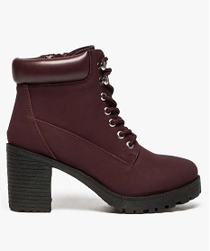 boots femme a talon et semelle crantee rouge bottines et boots8763101_1
