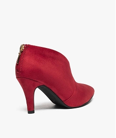 low-boots femme a talon en suedine avec zip sur le contrefort rouge bottines et boots8768101_4