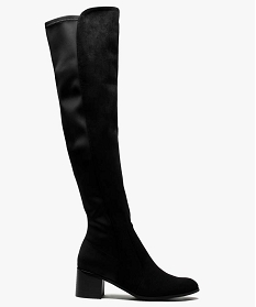 bottes cuissardes femme bi-matieres avec petit talon noir bottes8772101_1
